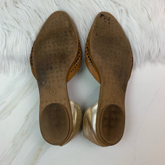 🔥4 for 25 Dolce Vita Brown & Gold Flats - Picture 5 of 7